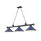 Z-Lite Cordon 3 Light Billiard, Bronze Plate & Navy Blue 2306-3BP-MNB - alternate 1